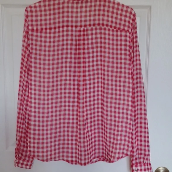 Tommy Hilfiger red and white gingum blouse/top.Large EUC - Picture 8 of 8